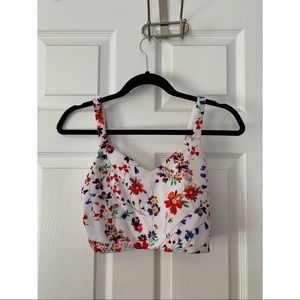 Express floral cropped top